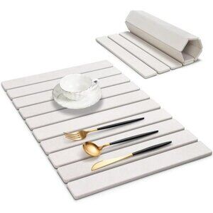 Large Stone Dish Drying Mat Quick Absorbent Kitchen Counter Heat Resistant Pad